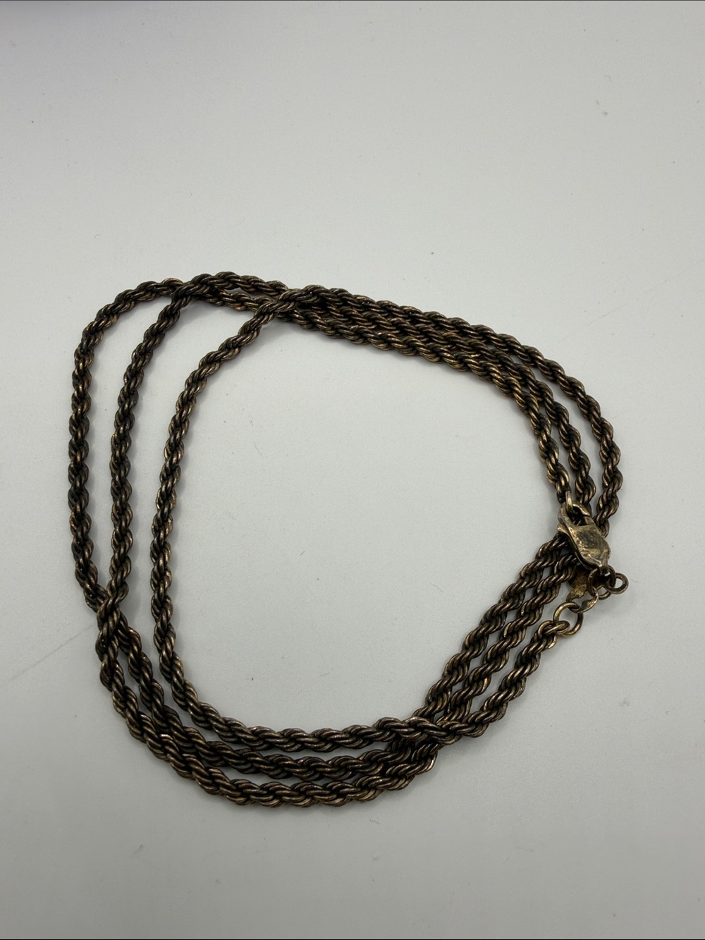 Twisted Rope Necklace in Antique Bronze Tone